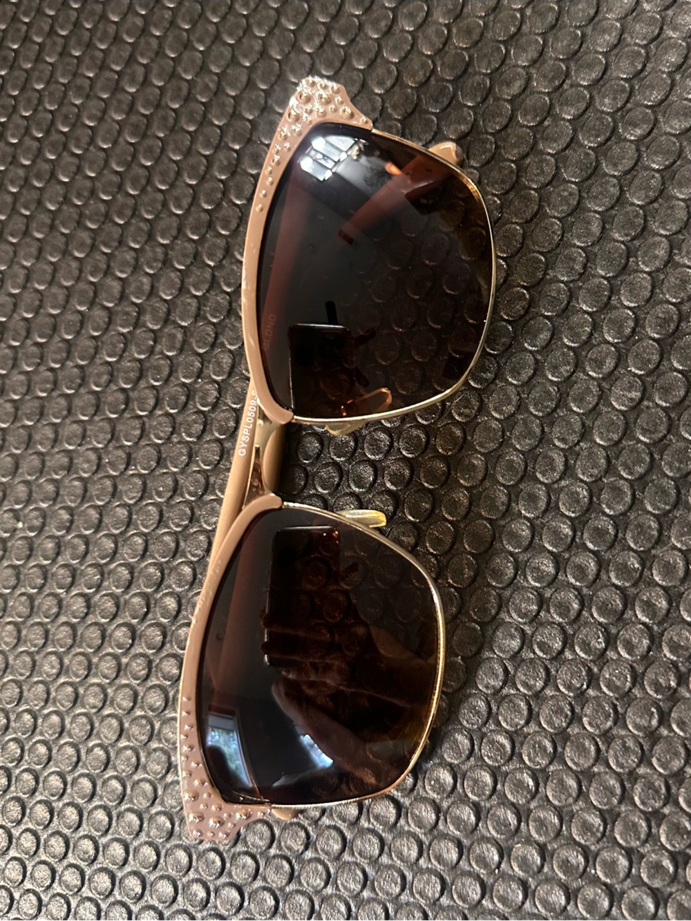 South Pole Women's Brown and Gold Vintage Style Sunglasses with Stud Accents